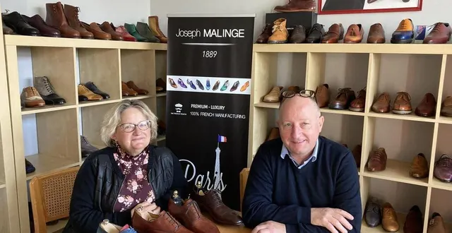 photo  chantal soreau et joseph malinge représentent la quatrième génération du fabricant de chaussures joseph malinge.  &copy;  ouest-france 