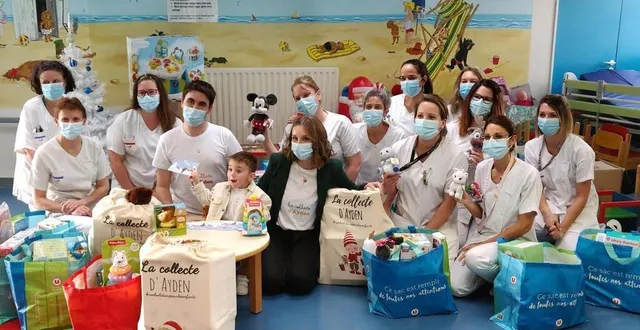 photo  en 2020, ce sont plus de 600 jouets neufs qui ont pu être apportés par ayden et ses parents au centre hospitalier du mans.  &copy;  archives marine thyreay 