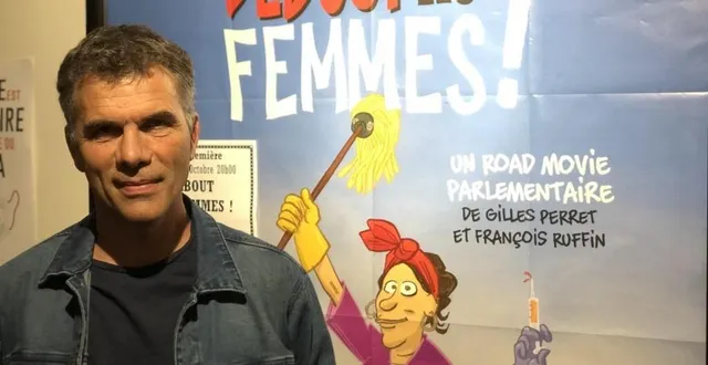 photo  angers, vendredi 1er octobre 2021. gilles perret, coréalisateur du documentaire « debout les femmes » l’a présenté en avant-première au cinéma les 400 coups.  &copy;  co 