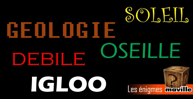 photo enigme. quel est le point commun entre ces 5 mots ?