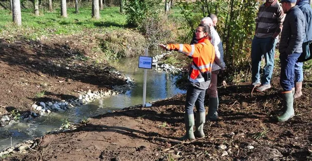 photo  le chantier de cette première phase est en passe d’être terminé. au premier plan léa barou.  &copy;  le maine libre 