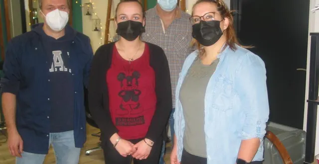 photo  de gauche à droite : pierre moruzzi (président), adline leroux (soins du visage), sébastien galmard (vice-président), marine martin (coiffeuse).  &copy;  ouest-france 