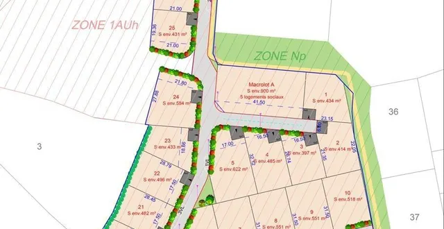 photo  le plan des parcelles du lotissement les hauts de vincennes.  &copy;  mairie souligné 
