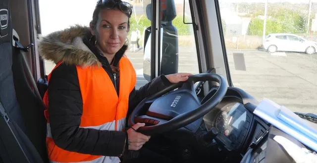 photo  fleuriste durant onze ans, cécile leballeur est en pleine reconversion pour devenir chauffeur poids lourd.  &copy;  le maine libre 
