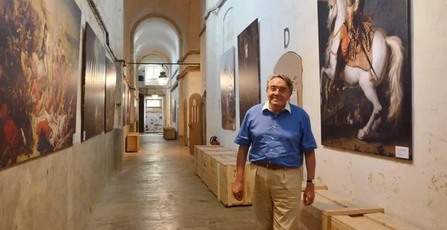 photo  en août 2018, jean de foucaud exposait dans son château de sourches des reproductions de tableaux protégés lors de la seconde guerre mondiale.  &copy;  archives le maine libre 
