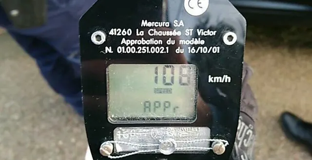 photo  108 km/h affichés sur le radar des gendarmes, au lieu des 50 km/h réglementaires.  &copy;  gendarmerie de l’orne 