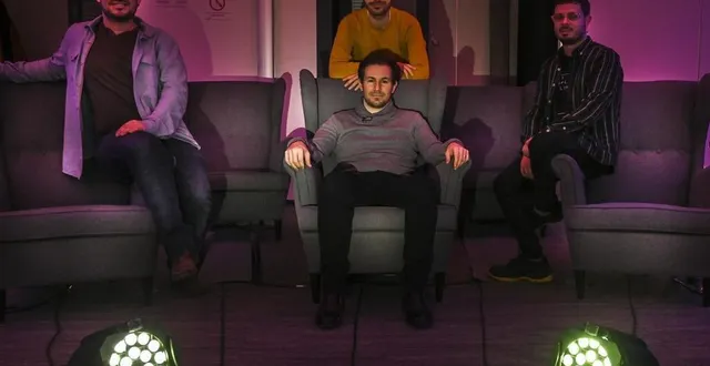 photo  les quatre créateurs de metacoustic et de sound to sight à l’origine des fauteuils sonores (de gauche à droite : clément lagarrigue, antoine châron, florestan gutierrez et damien lecoq).  &copy;  photo le maine libre – denis lambert 