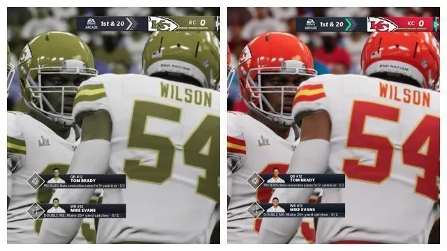 photo à gauche, l’écran pour la deutéranopie, à droite, un écran pour une vision « classique ».  ©  ea