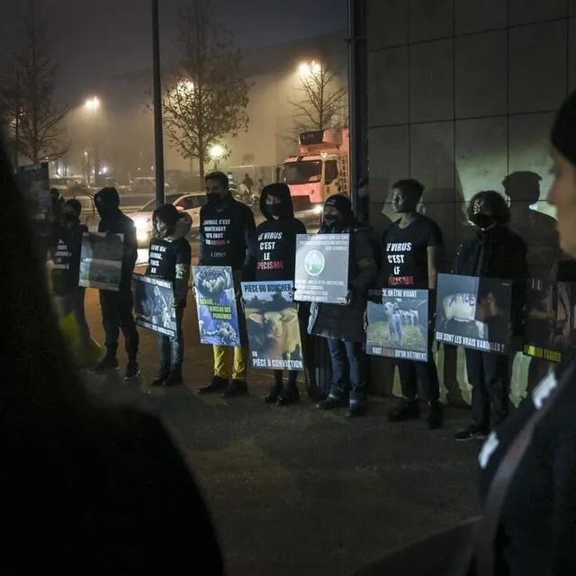 Les militants arboraient des panneaux, devant le palais de justice du Mans, ce vendredi, une heure avant l’ouverture du procès. Le Maine libre – Denis LAMBERT photo les militants arboraient des panneaux, devant le palais de justice du mans, ce vendredi, une heure avant l’ouverture du procès. © le maine libre – denis lambert