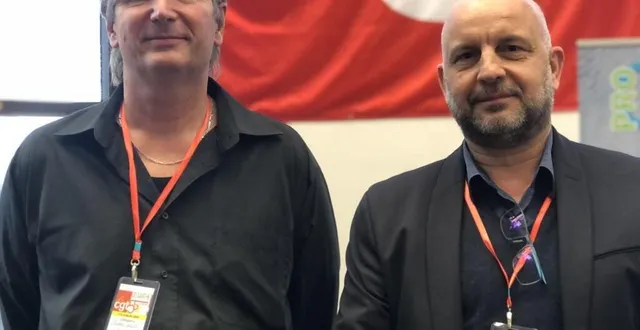 photo  didier jousse et son successeur, christophe fontanié.  &copy;  le maine libre 