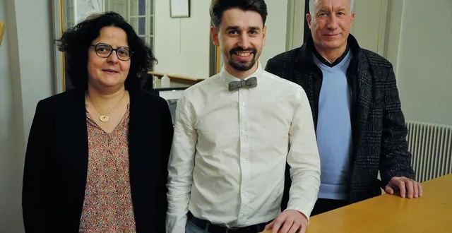 photo  jérémy étoile, président, entouré de brigitte aubert, trésorière, et de georges blaison, vice-président.  &copy;  le maine libre 