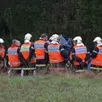 photo  la route a été bloquée par la gendarmerie le temps de l'intervention des pompiers. 