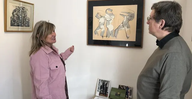 photo  annie pelzak et alain cophignon ont ouvert une galerie d’art à juigné-sur-sarthe (sarthe), samedi 12 février 2022.  &copy;   ouest-france 