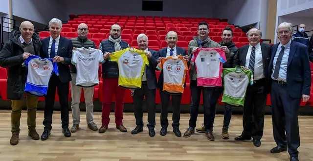 photo  organisateurs et partenaires réunis ce mardi 15 février pour annoncer une édition 2022 prometteuse du circuit de la sarthe – pays de la loire.  &copy;  le maine libre – yvon loue 