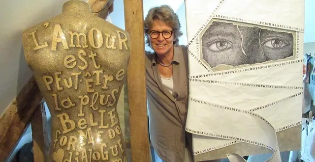 photo  valérie rindoff dans son atelier à magny-le-désert.  &copy;  ouest-france 