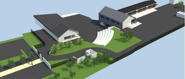 photo  le plan d’architecte a été soumis aux élus, avec le bâtiment neuf de 307 m², au centre.  &copy;  crespy aumont 