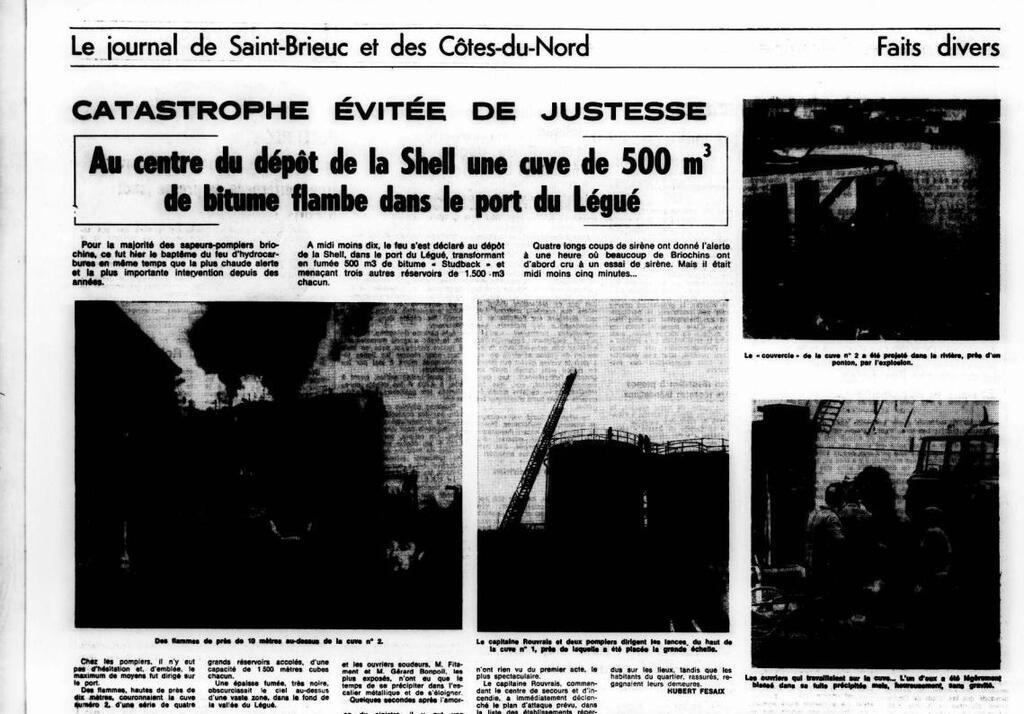 Archives Le 19 Fevrier 1974 Une Cuve De Petrole Explosait Dans Le Port De Saint Brieuc Saint Brieuc Maville Com