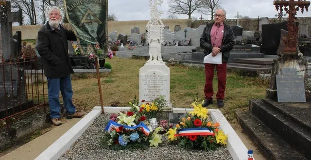 photo  lionel royer, représentant la libre pensée et jacques langevin.  &copy;  le maine libre 