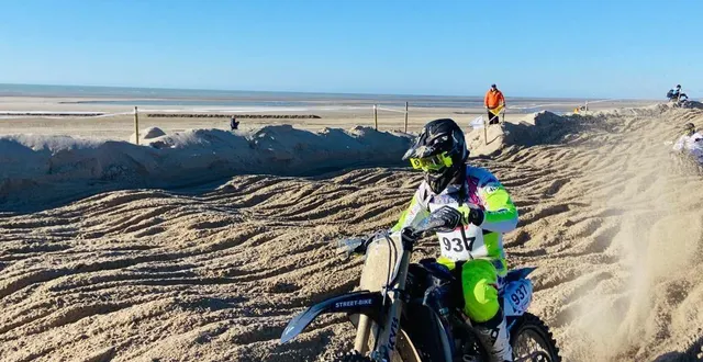 photo  élie hubert vient de vivre son premier enduropale du touquet, dimanche 27 février 2022.  &copy;  dr 