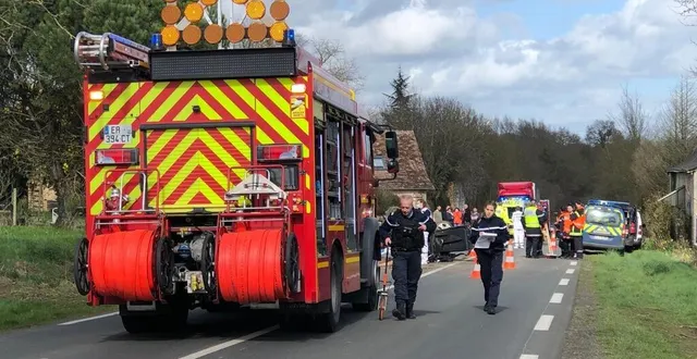 photo  une personne est décédée, ce samedi 12 mars 2022, dans un accident de la route à avessé.  &copy;  ouest-france 