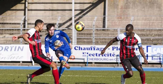 photo  jules giot, joueur de l’as cherbourg b (manche, r1), lors du match contre gonfreville (seine-maritime), dimanche 27 février 2022.  &copy;  christian jézéquel 