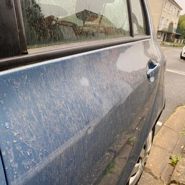 photo au mans, le sable et la pluie ont laissé des traces sur les voitures.  ©  le maine libre