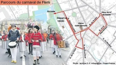 photo parcours du carnaval qui aura lieu le mercredi 23 mars  ©   ouest-france