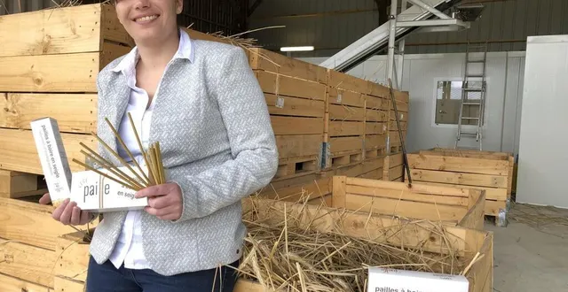 photo  cassandra bourmault, agricultrice à luché-pringé et présidente de la société sas bourmault qui fabrique des pailles à boire en seigle, sous la marque végépaille.  &copy;  photo le maine libre 