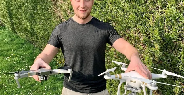 photo  kévin alliot vient de monter son entreprise de prises de vues aériennes. il dispose de deux drones.  &copy;  le maine libre 