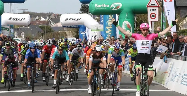 photo  déjà en 2018, l’arrivée du circuit de la sarthe pays de la loire s’était adjugée sur la route de précigné, nécessitant la fermeture durant la journée du collège simone-veil, situé dans le périmètre de l’épreuve.  &copy;  ouest france archives 