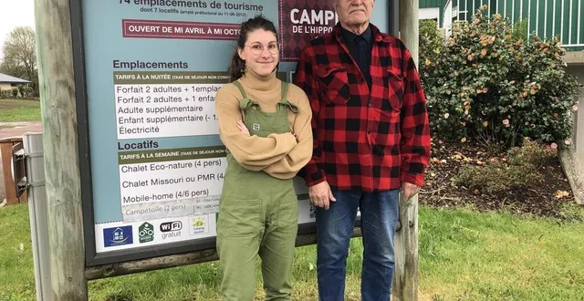 photo  alicia brisset, la petite-fille, et patrick rossi, le grand-père, sont désormais aux manettes du camping municipal de sablé-sur-sarthe.  &copy;  ouest-france 