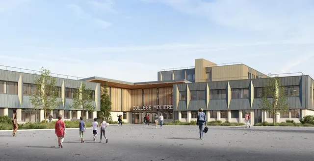 photo  le futur collège molière, à l’aigle, dessiné par l’architecte anne carcelen.  &copy;  agence anne carcelen 