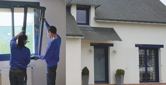 photo pose de fenêtres en aluminium.  &copy; influence angers