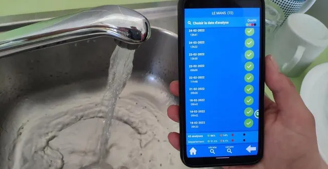 photo  avec l’application « lyzo » du sarthois cyril ledru, le consommateur peut avoir une idée générale de la qualité de l’eau du robinet dans sa commune  &copy;  ouest-france 