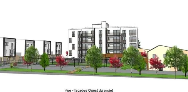 photo une vue d'artiste du projet depuis l'ouest et l'avenue de montreux.  ©  cabinet d'architecture delatte