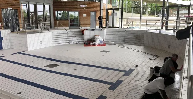 photo  des joints d’étanchéité ont été repris dans le bassin intérieur lors de la période de fermeture pour maintenance technique.  &copy;  ouest-france 