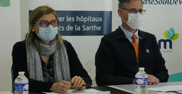 photo  catherine robic, directrice générale du pôle santé sarthe et loir du bailleul et stephan domingo, directeur de la délégation territoriale de la sarthe pour l’agence régionale de santé (ars).  &copy;  le maine libre 