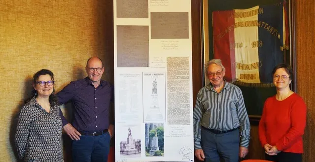 photo  de gauche à droite : marie-laure gérault ; michel legalle, maire ; guy hardouin, président des anciens combattants et céline levée, adjointe aux associations.  &copy;  ouest-france 