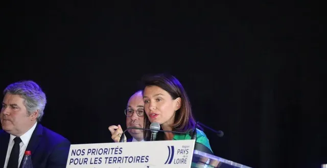 photo  christelle morançais, présidente de la région pays de la loire, avec deux de ses vice-présidents : franck louvrier et antoine chereau.  &copy;  ouest-france 