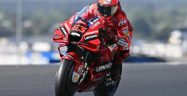 photo  francesco bagnaia et sa ducati ont achevé les essais libres de jeudi à la 5e place.  &copy;  jérôme fouquet/ouest-france. 