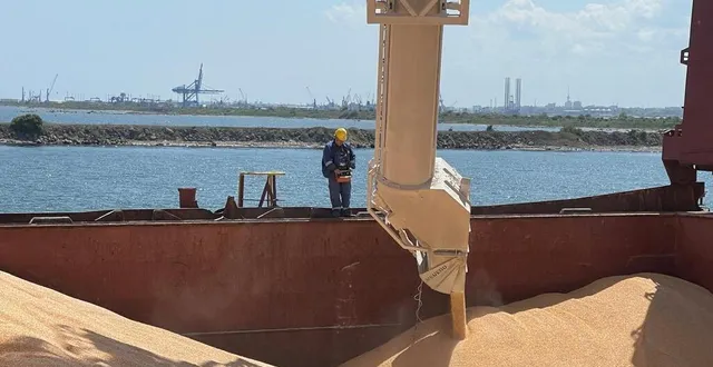 photo  des céréales chargées à bord d’un cargo à destination de l’égypte, dans le port de constanta en roumanie le 11 mai.  &copy;  reuters 
