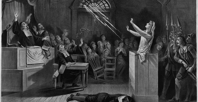 photo  illustration datant du xixe siècle, sur un procès de « sorcières » à salem, dans le massachusetts.  &copy;  illustration : wikimedia commons 