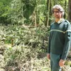 photo  georges donnot, technicien forestier territorial de l’office national des forêts (onf) en sarthe, devant une des parcelles de la forêt de la petite charnie, touchée par un gros coup de vent. 