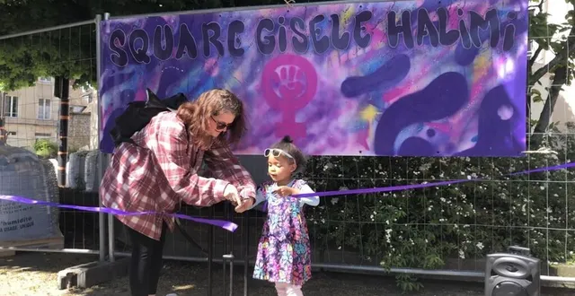 photo  samedi 7 mai 2022, le collectif droits des femmes 61 a rebaptisé, symboliquement et officieusement, un square du nom de gisèle halimi.  &copy;  ouest-france 