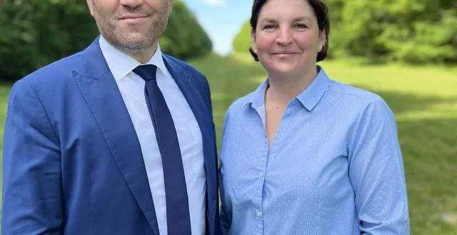 photo  jérôme nury, candidat à sa succession dans la circonscription flers – argentan, et cendrine foucher-chazé, sa suppléante.  &copy;  dr 
