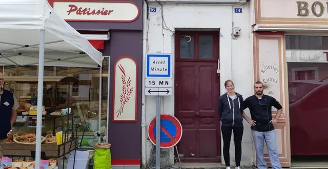 photo  laura et françois nalet, gérants de la boulangerie, ont racheté l’ancienne boucherie au 14, rue de l’image.  &copy;  le maine libre 