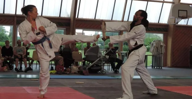 photo  les perchés d’art’tae ont fait une démonstration de bris de planches.  &copy;  ouest-france 