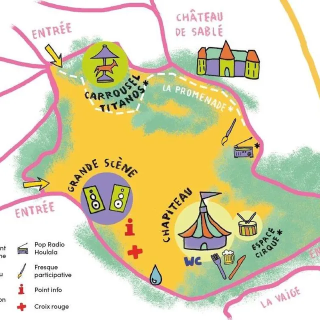 photo le parc du château de sablé-sur-sarthe revêt les couleurs de l’univers pop au parc durant les trois jours du festival.  ©  dugudus