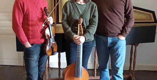 photo  jean marc haddad, olivia gutherz et jérôme brodi au concert baroque de pâques à ploemeur (morbihan) en avril 2022.  &copy;  archives ouest-france 