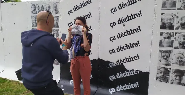 photo  adl et lapin blanc ont imaginé une animation interactive, un mix des portraits de deux personnes.  &copy;  le maine libre 